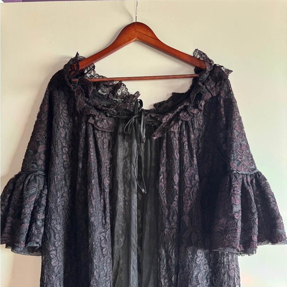 Elegant Black Lace Kimono